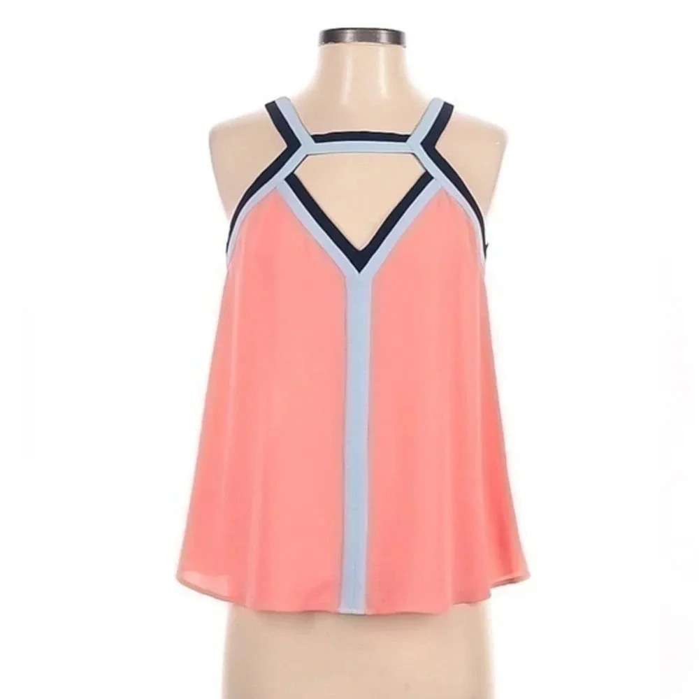 BCBGMAXAZRIA | Luisa Peach Coral Sleeveless Blouse Camisole Size XXS NWT